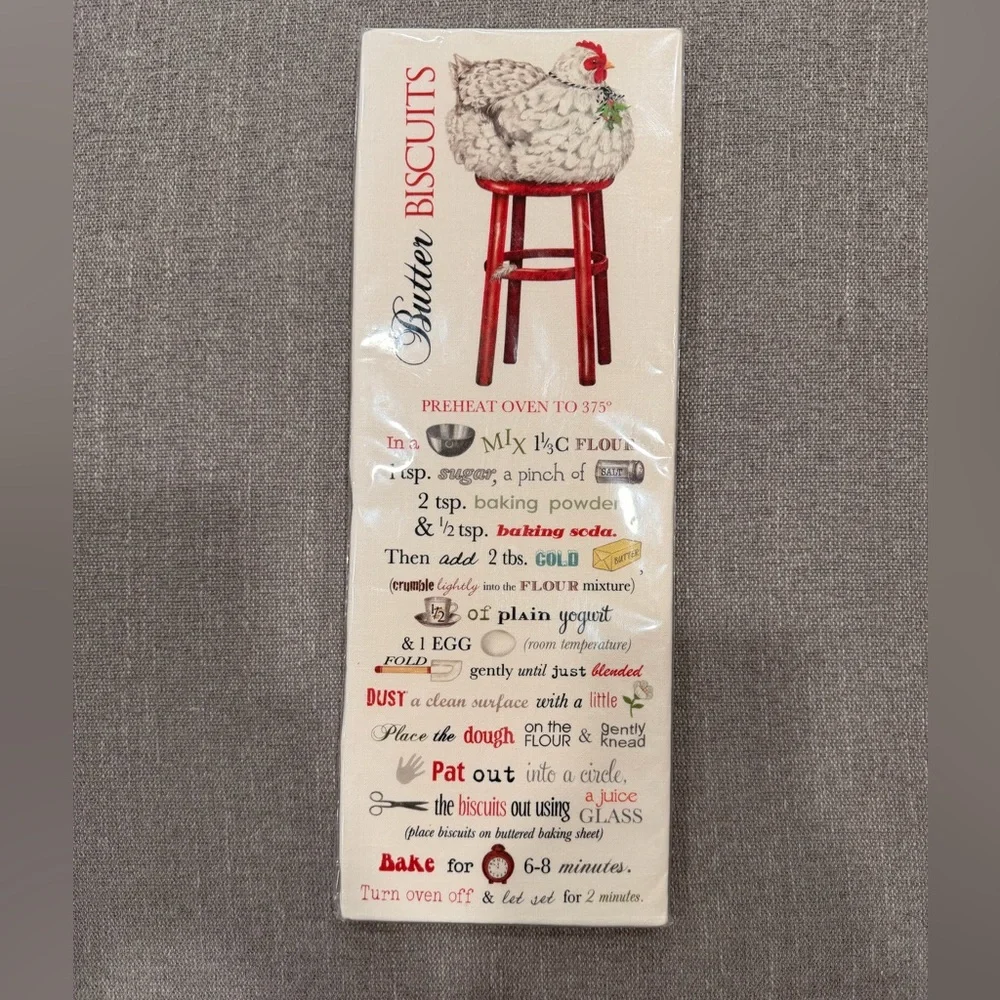 Mary Lake-Thompson Butter Biscuits Flour Sack Kitchen Towel Chicken 30x30